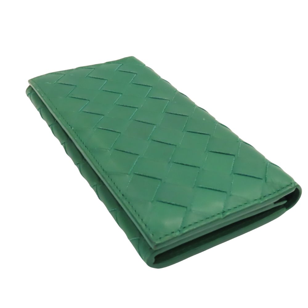 Bottega Veneta Intrecciato Long Wallet Green