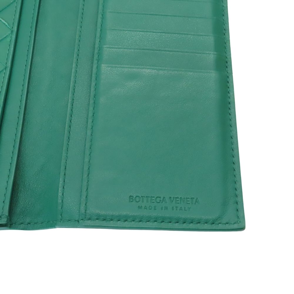 Bottega Veneta Intrecciato Long Wallet Green