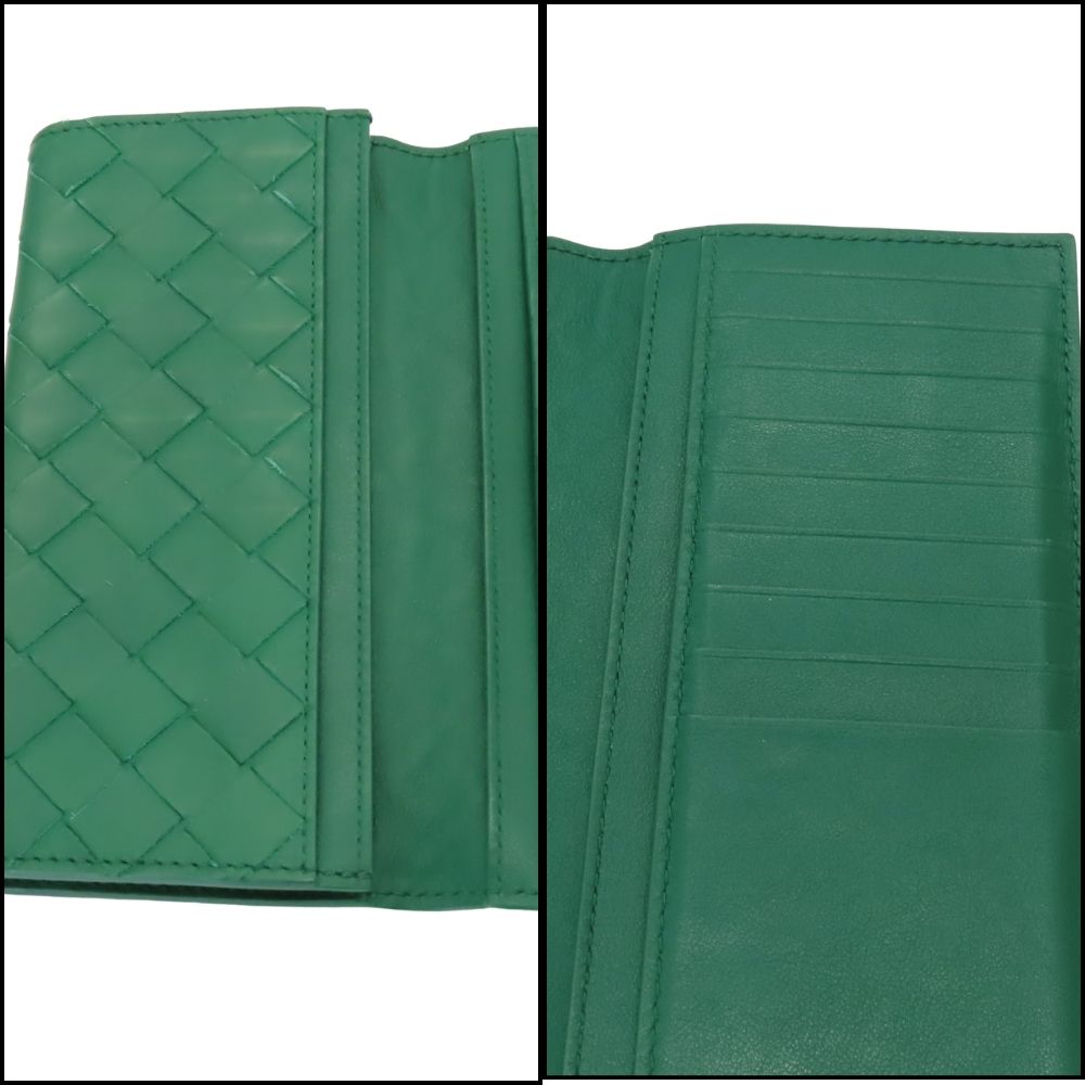 Bottega Veneta Intrecciato Long Wallet Green