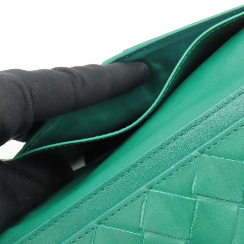 Bottega Veneta Intrecciato Long Wallet Green