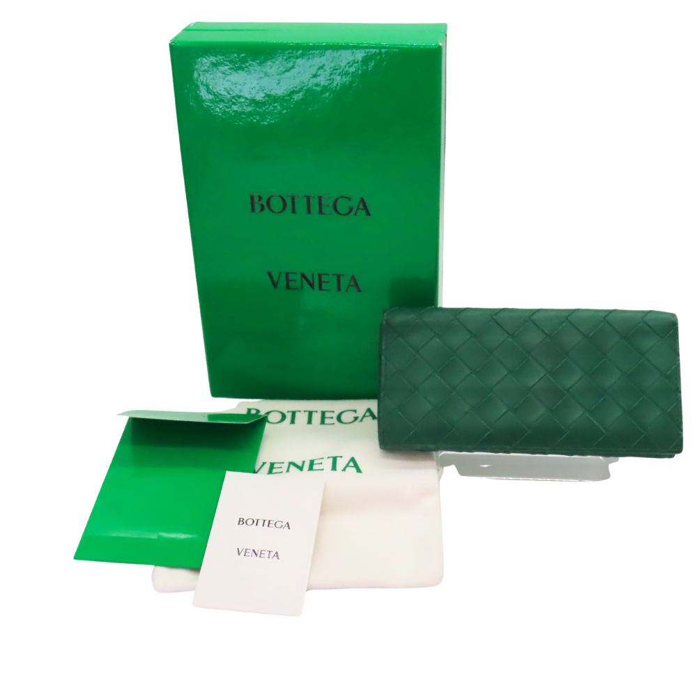 Bottega Veneta Intrecciato Long Wallet Green