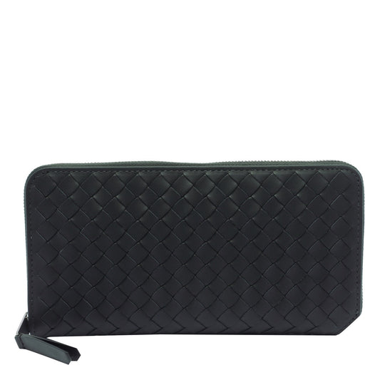 Bottega Veneta Men Intrecciato Small Zip Around Wallet