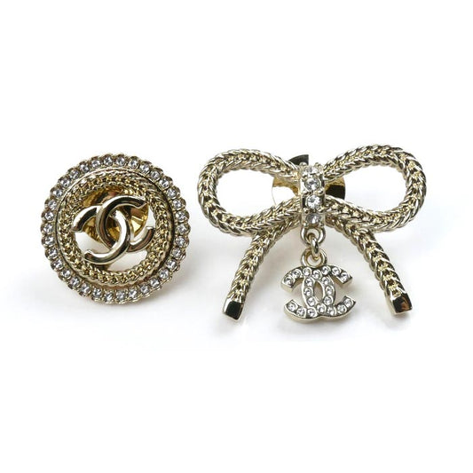 Chanel Metal Ribbon Coco Mark Brooch ABE646
