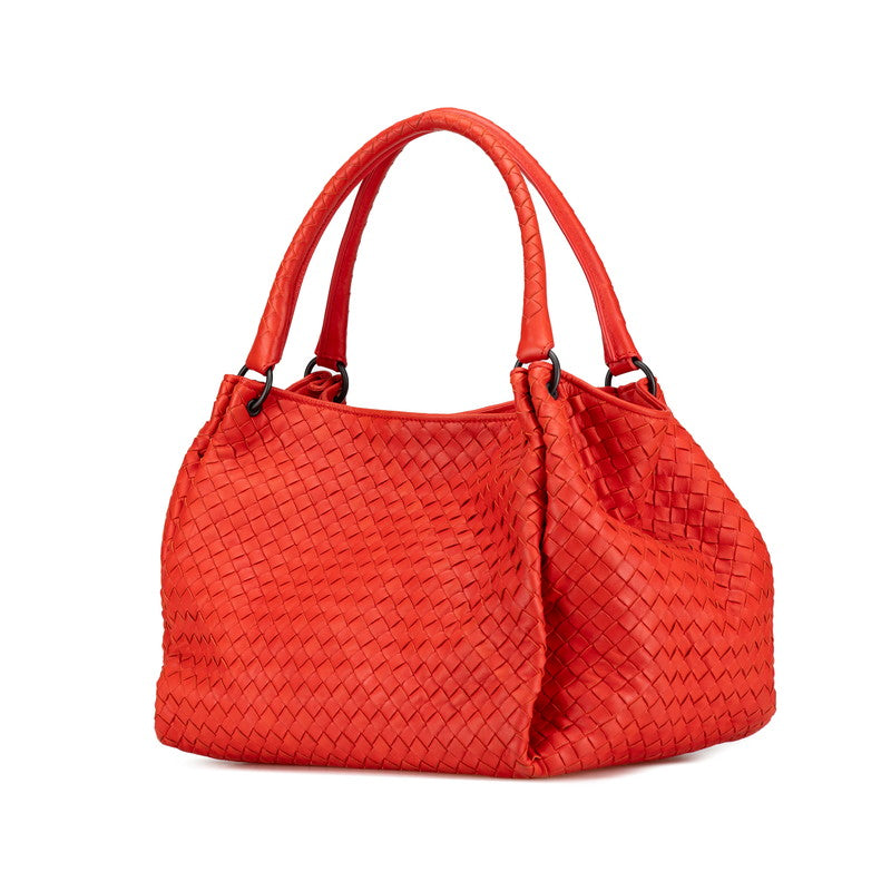 Bottega Veneta Intrecciato Leather Handbag Red