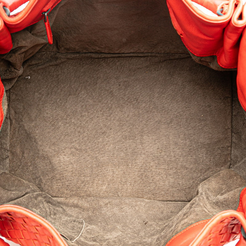 Bottega Veneta Intrecciato Leather Handbag Red