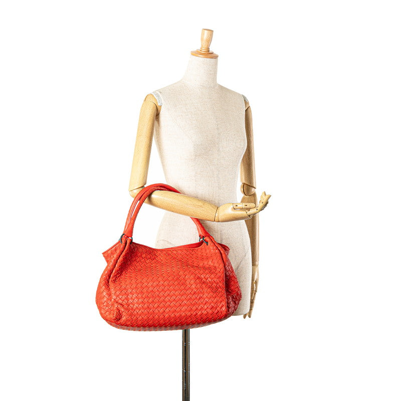 Bottega Veneta Intrecciato Leather Handbag Red