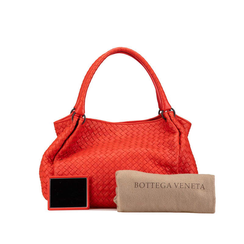Bottega Veneta Intrecciato Leather Handbag Red