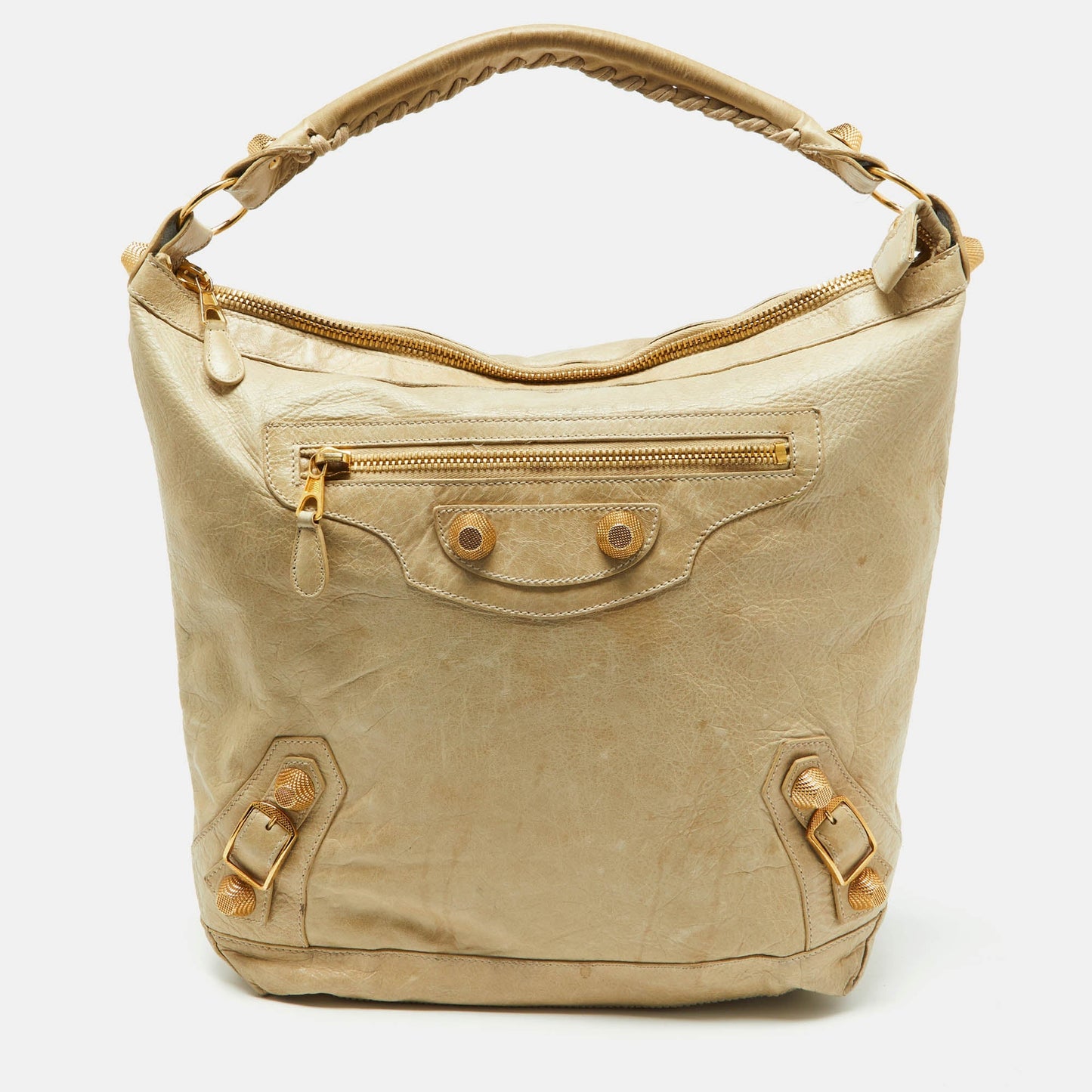 BALENCIAGA Beige Leather GGH Day Hobo