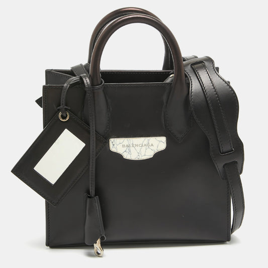 BALENCIAGA Black Leather Mini All Afternoon Tote