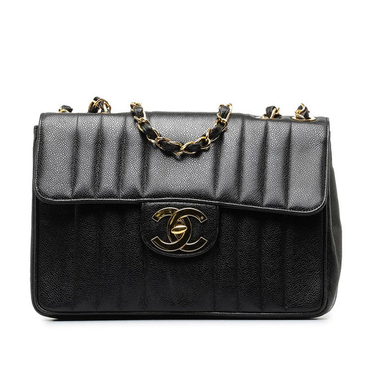 Chanel Caviar Mademoiselle Double Chain Shoulder Bag