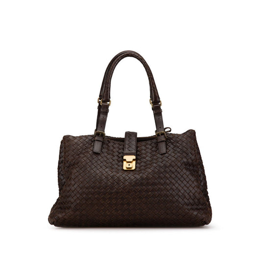 Bottega Veneta Intrecciato Roma Leather Handbag