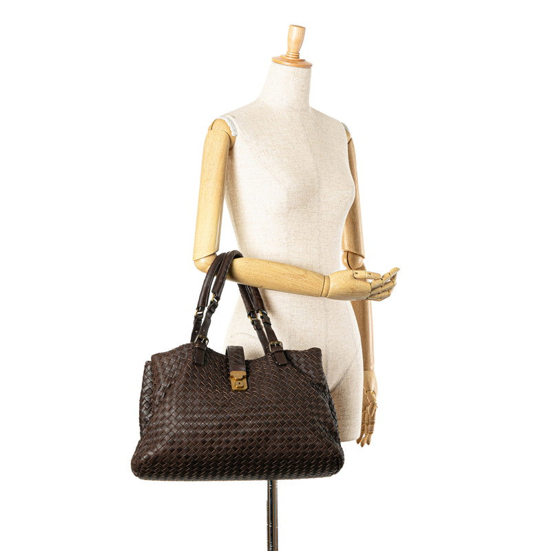 Bottega Veneta Intrecciato Roma Leather Handbag