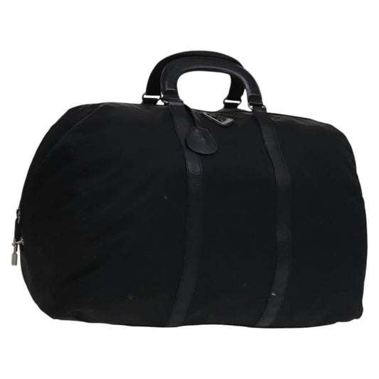 PRADA Boston Bag Nylon Black Silver  mr1007