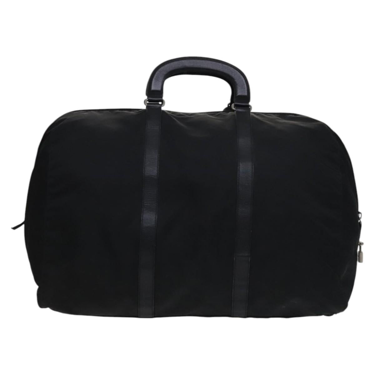 PRADA Boston Bag Nylon Black Silver  mr1007