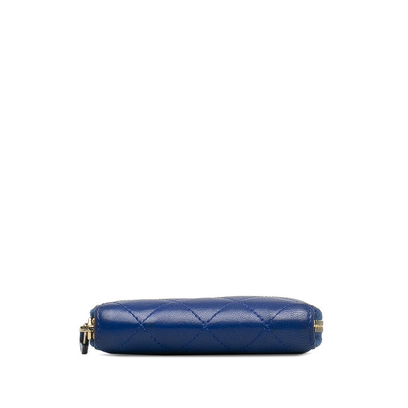 Chanel Lambskin Coin Case with Coco Mark, Blue, New