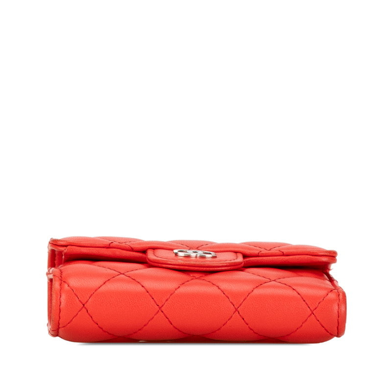 Chanel Matelasse Coco Mark Small Wallet Orange Lambskin