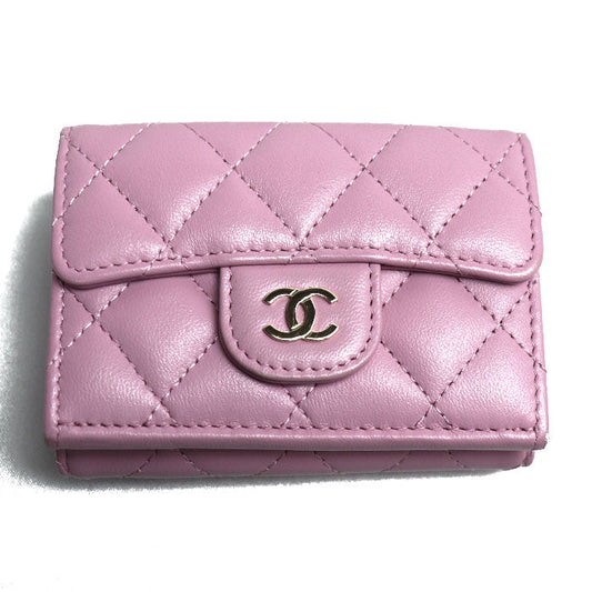 Chanel Matelasse Classic Small Flap Wallet Pink