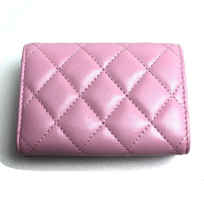 Chanel Matelasse Classic Small Flap Wallet Pink