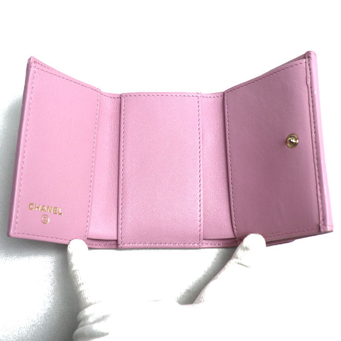 Chanel Matelasse Classic Small Flap Wallet Pink