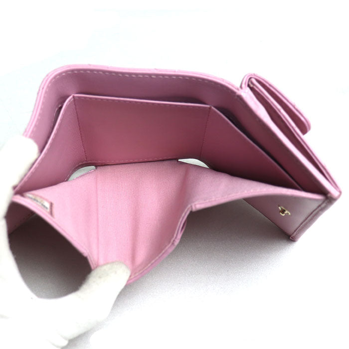 Chanel Matelasse Classic Small Flap Wallet Pink