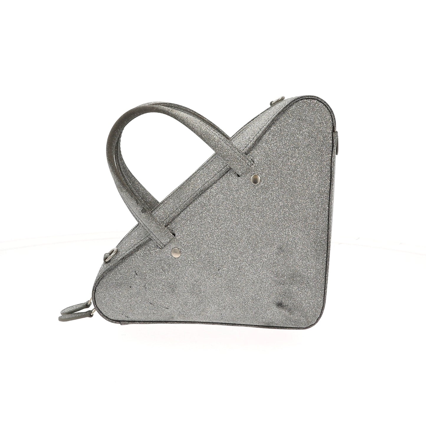 BALENCIAGA Triangle Handbag in Metallic Leather