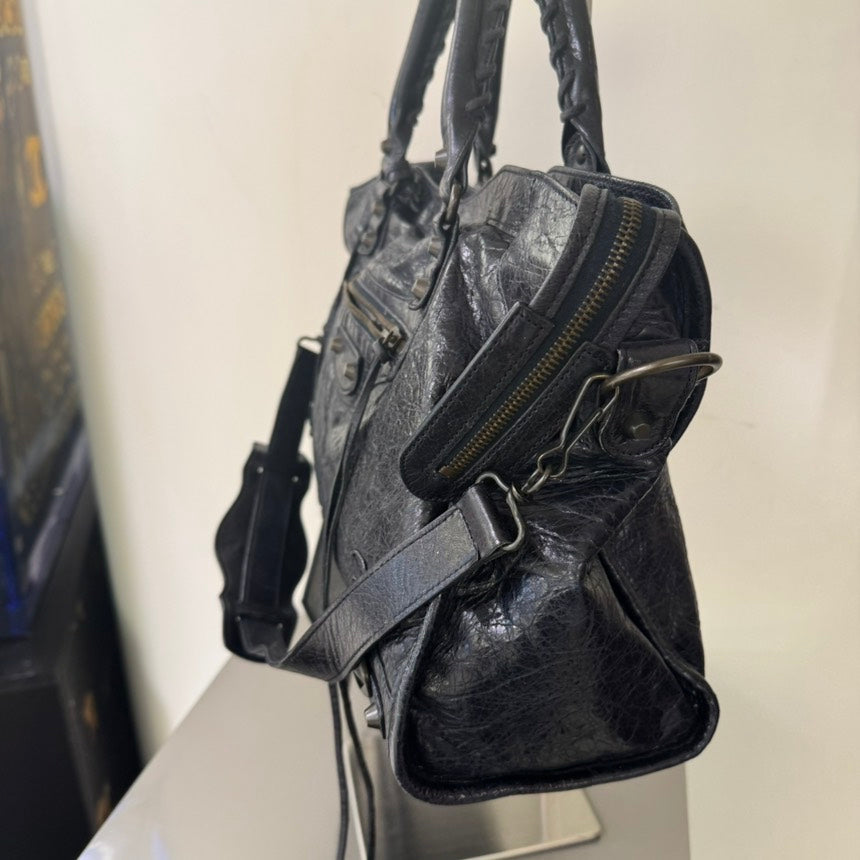 Balenciaga City Black Leather Tote Bag Medium