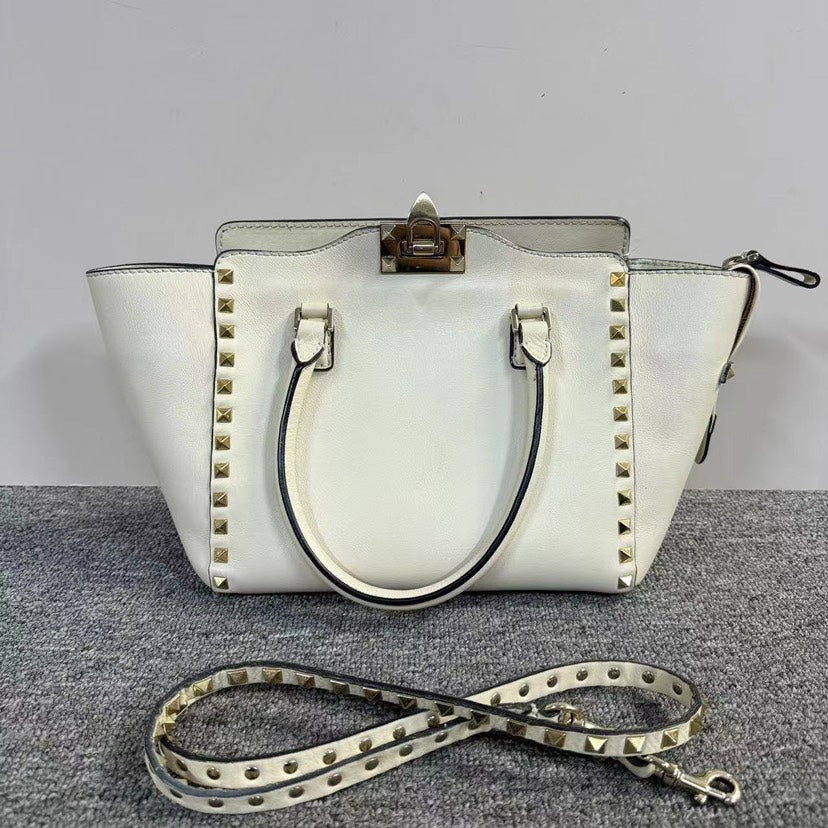 Valentino Rockstud White Tote Bag