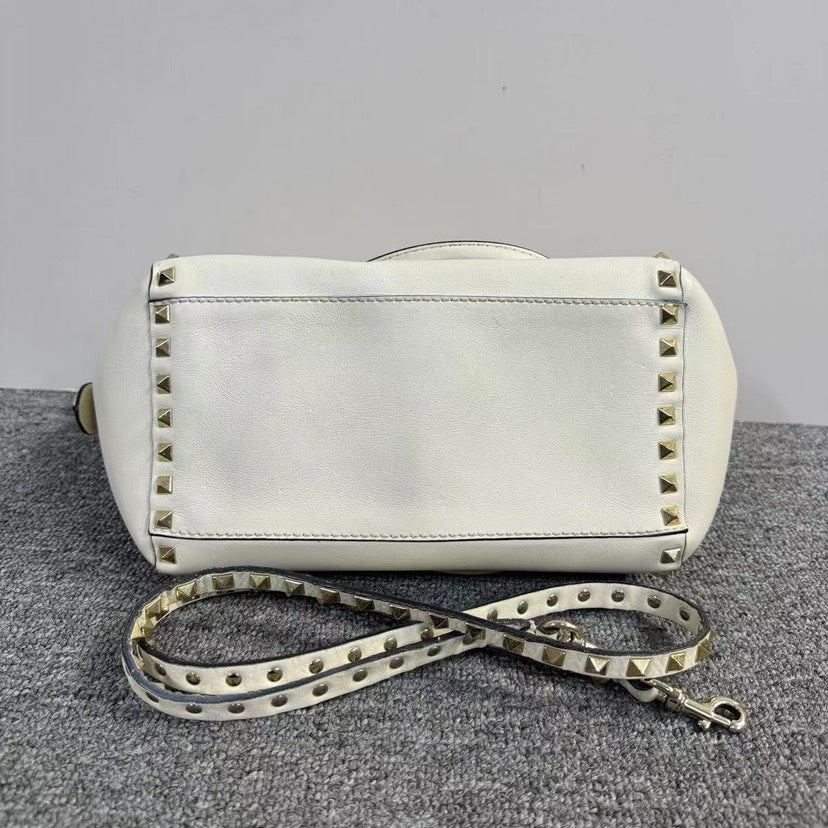 Valentino Rockstud White Tote Bag