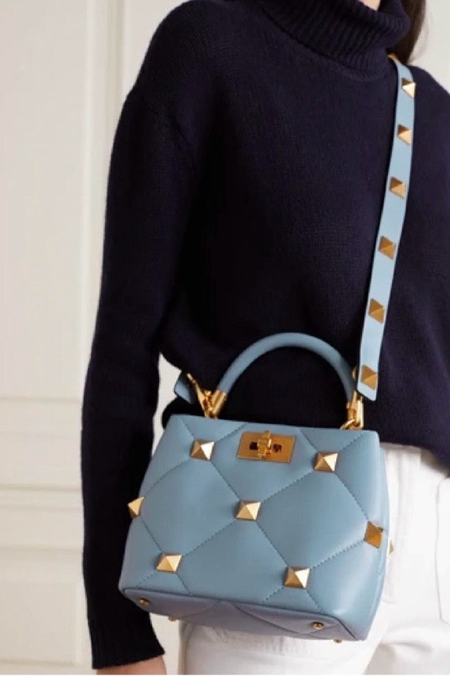 Valentino Roman Stud Blue Crossbody Bag