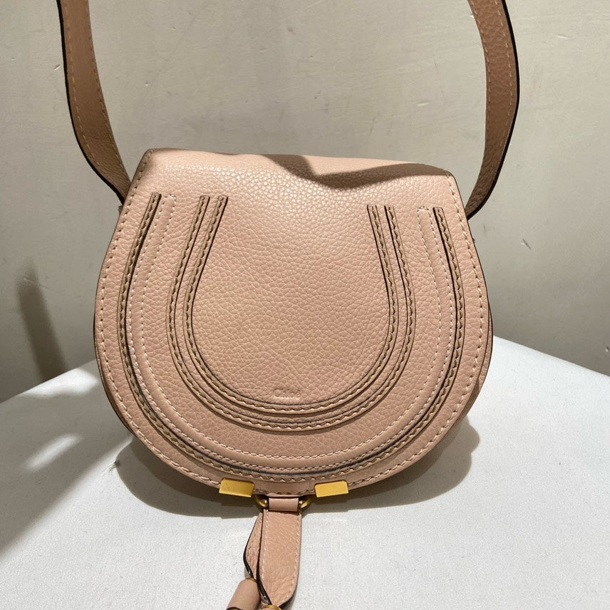 Chloe Marcie Mini Blush Leather Crossbody Bag