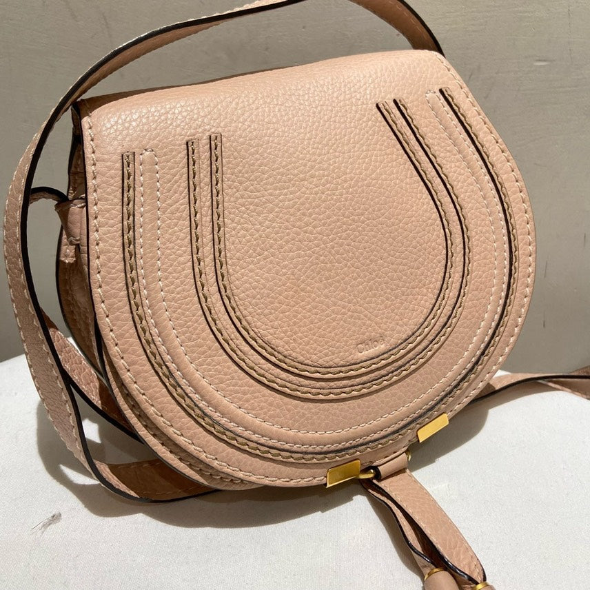 Chloe Marcie Mini Blush Leather Crossbody Bag