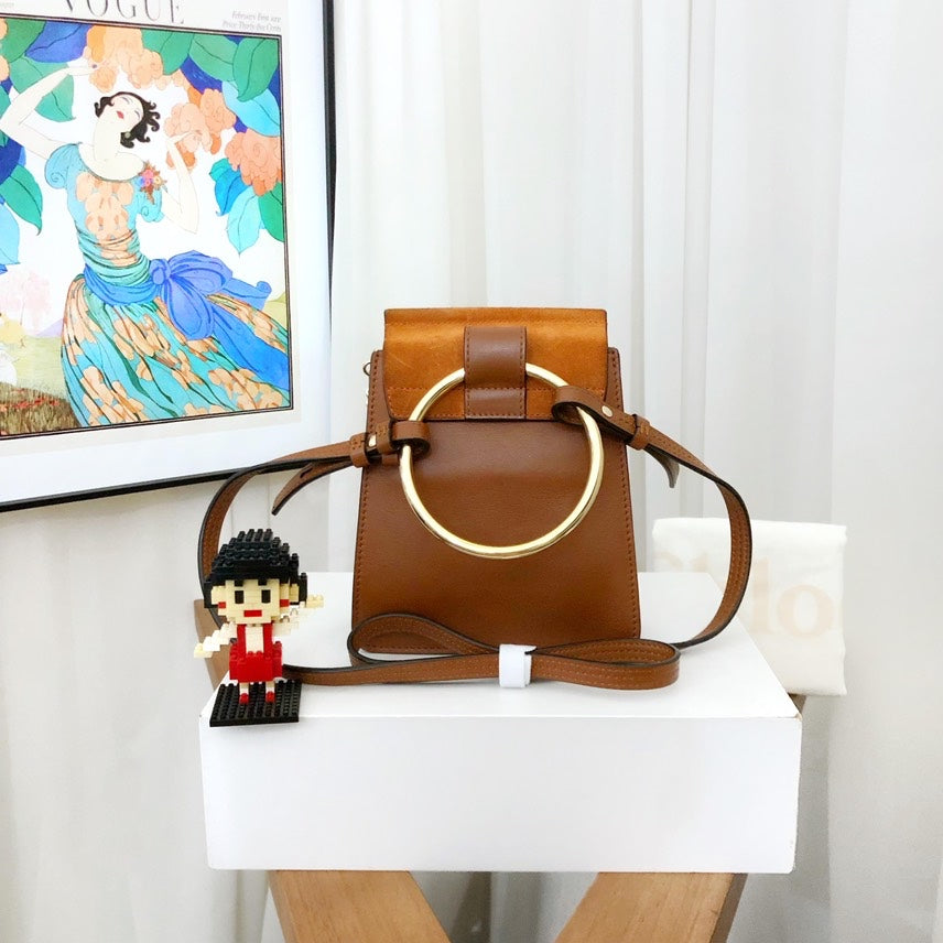 chloe mini faye tan leather shoulder bag