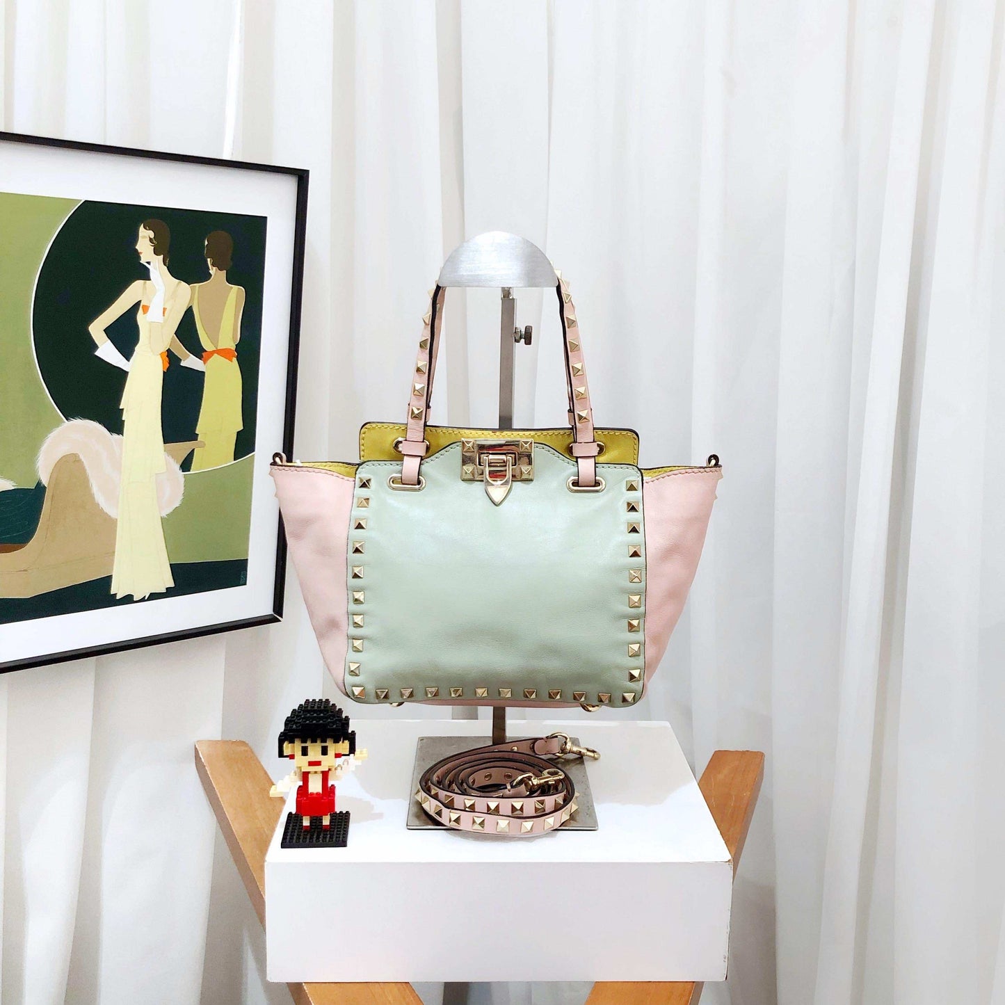 Valentino Rockstud Mint Pink Two-Way Bag