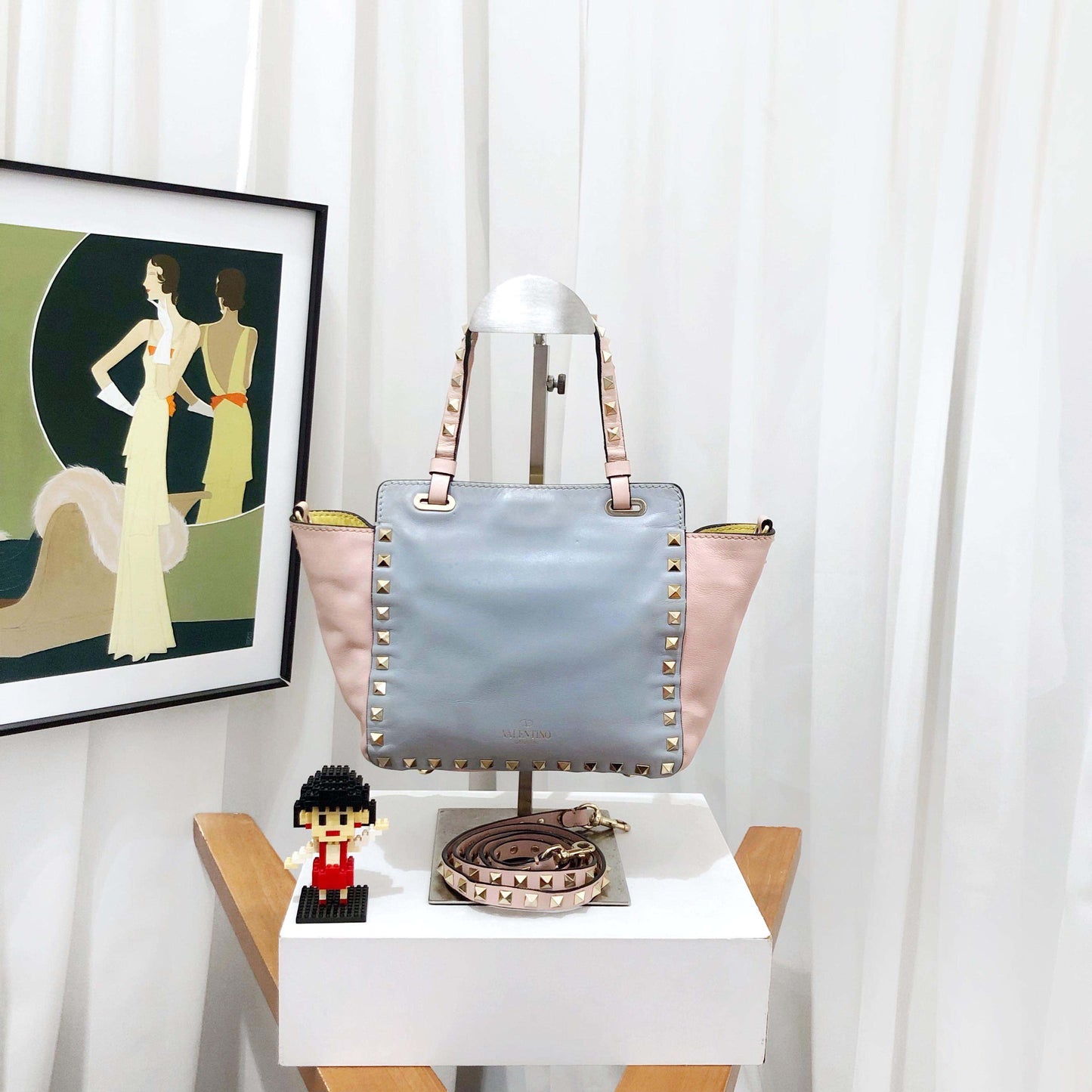 Valentino Rockstud Mint Pink Two-Way Bag