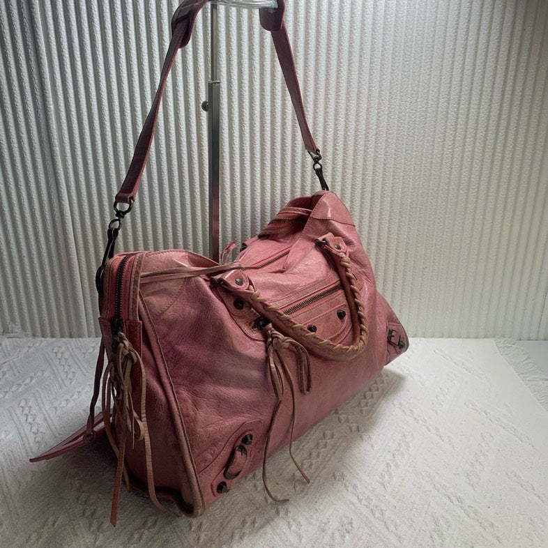 Balenciaga Classic City Pink Leather Shoulder Bag