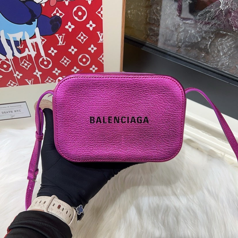 Balenciaga Mini Crossbody Bag Purple Leather