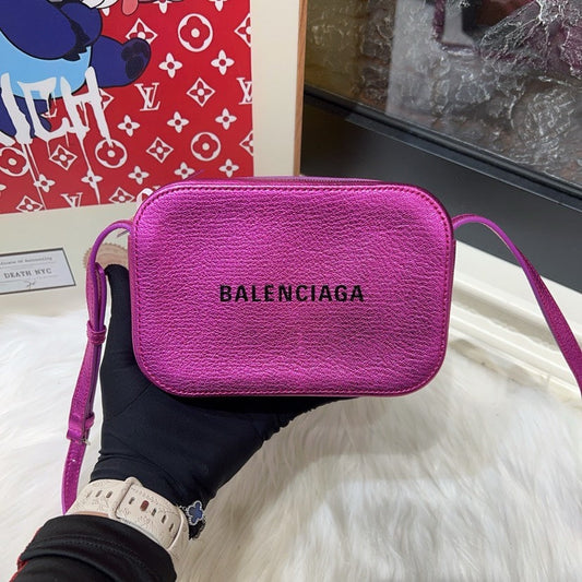 Balenciaga Mini Crossbody Bag Purple Leather