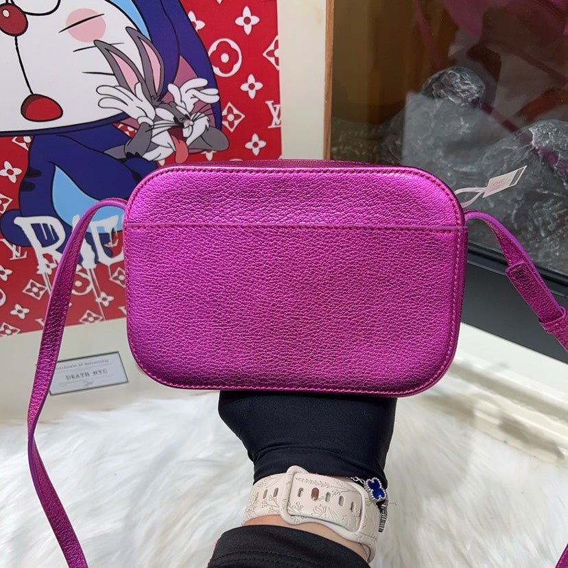 Balenciaga Mini Crossbody Bag Purple Leather