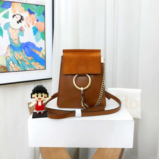 Chloe Mini Faya Tan Leather Shoulder Bag