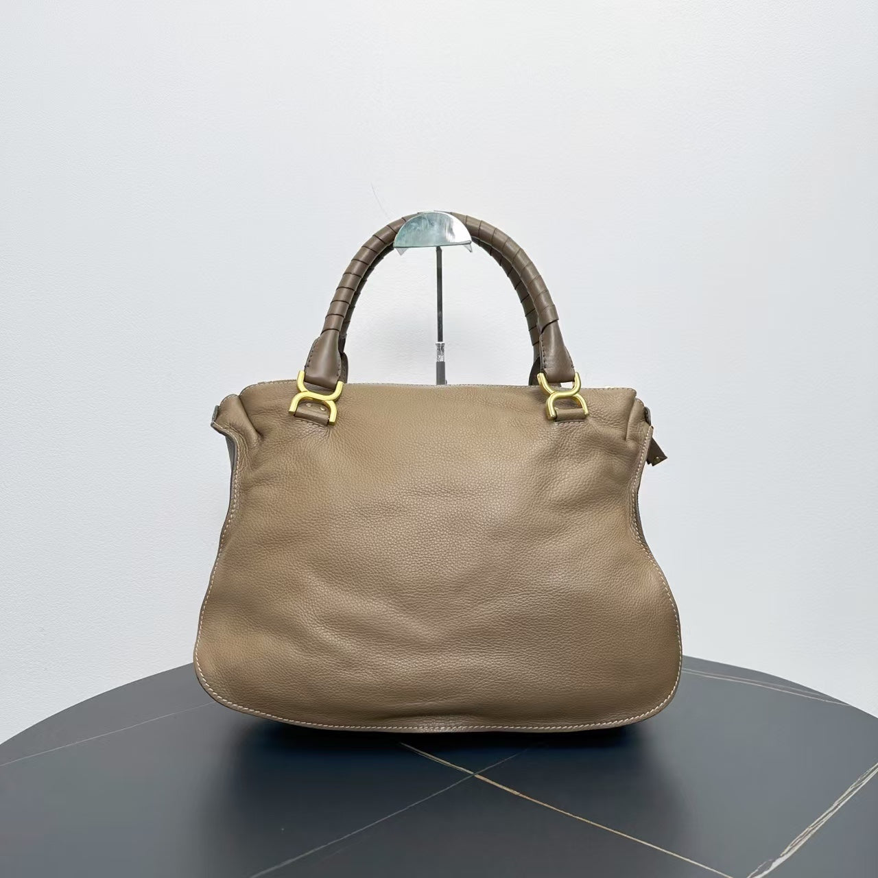Chloe Marcie Taupe Leather Tote Bag