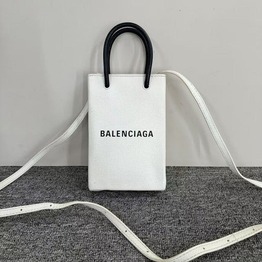 Balenciaga North-South XS White Crossbody Bag