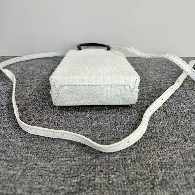 Balenciaga North-South XS White Crossbody Bag
