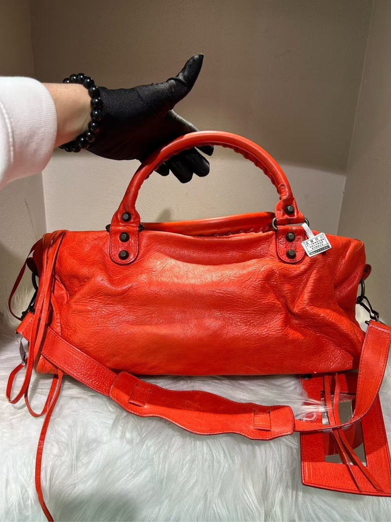 BALENCIAGA Classic City Red Leather Bag