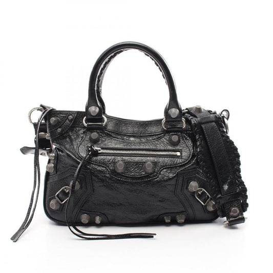 BALENCIAGA Neo Cagoule Tote M Handbag Black Leather 2WAY