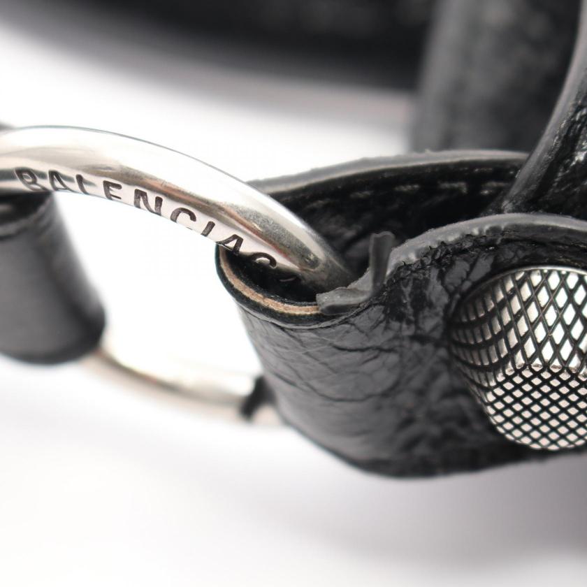 BALENCIAGA Neo Cagoule Tote M Handbag Black Leather 2WAY