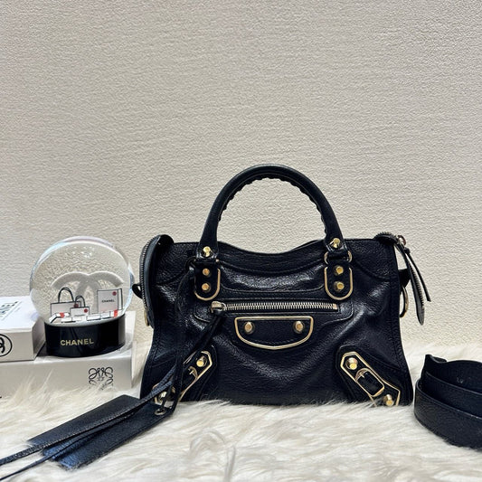 Balenciaga Classic Mini Leather Crossbody Bag - Black