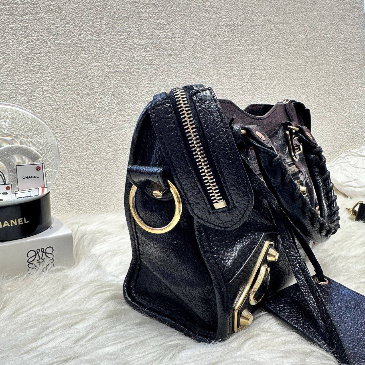 Balenciaga Classic Mini Leather Crossbody Bag - Black