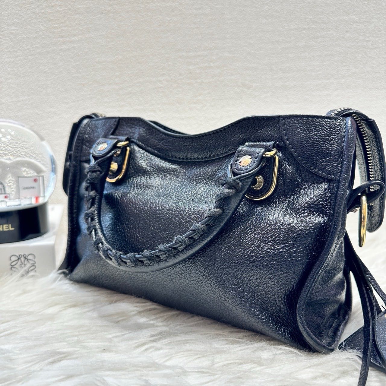Balenciaga Classic Mini Leather Crossbody Bag - Black