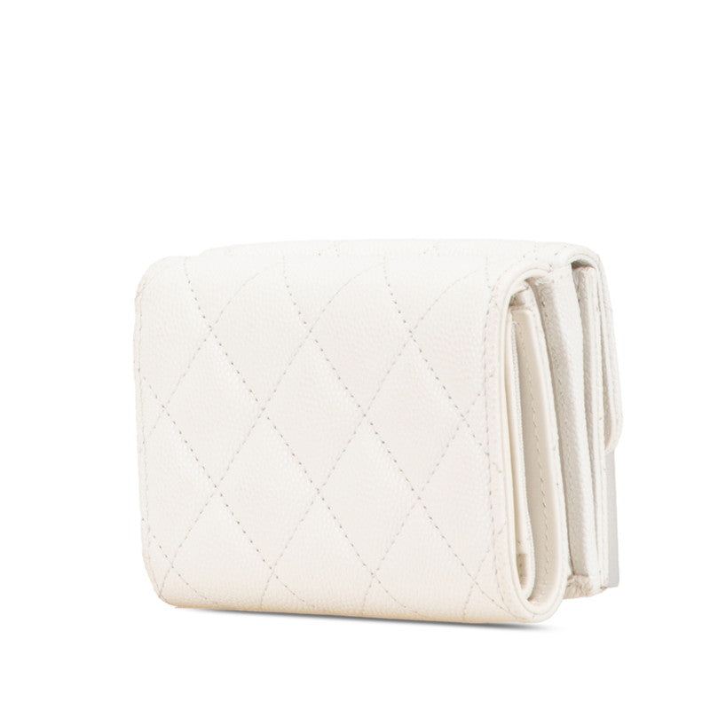 Chanel Caviar Skin Matelasse Coco Mark Rhinestone Wallet