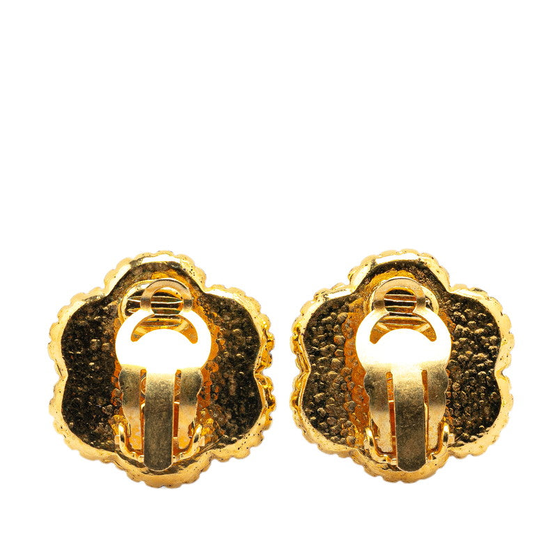 Chanel Vintage Coco Mark Flower Motif Earrings